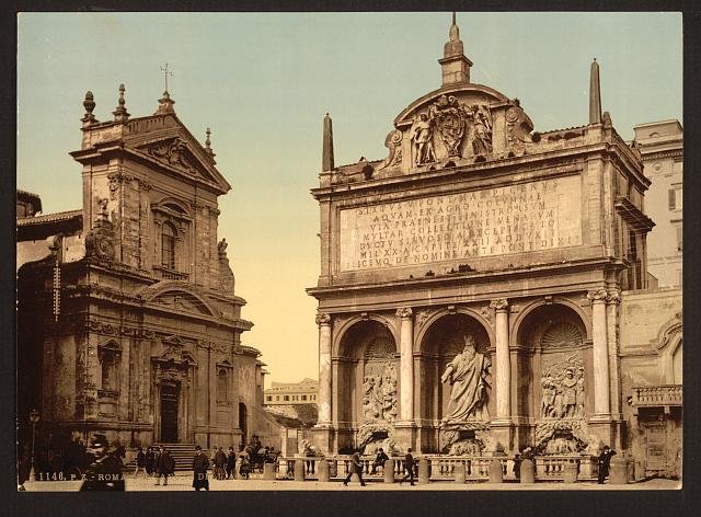 Fountain Acqua Felice Rome Vintage A4 Photo Print