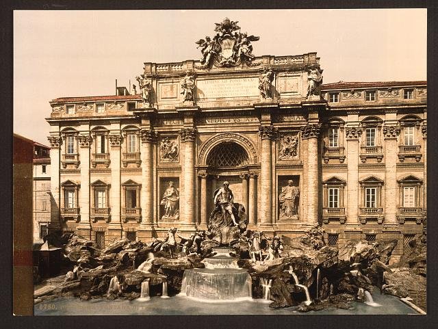 Fountain of Trevi Rome Vintage A4 Photo Print