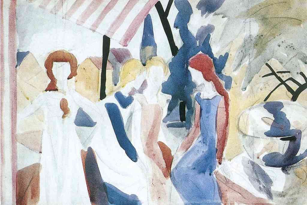 Four Girls On Altane August Macke Expressionism A4 Photo Print
