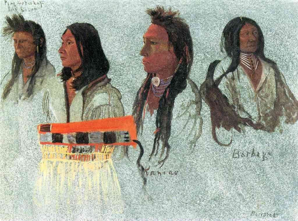 Four Indians Bierstadt A4 Photo Print