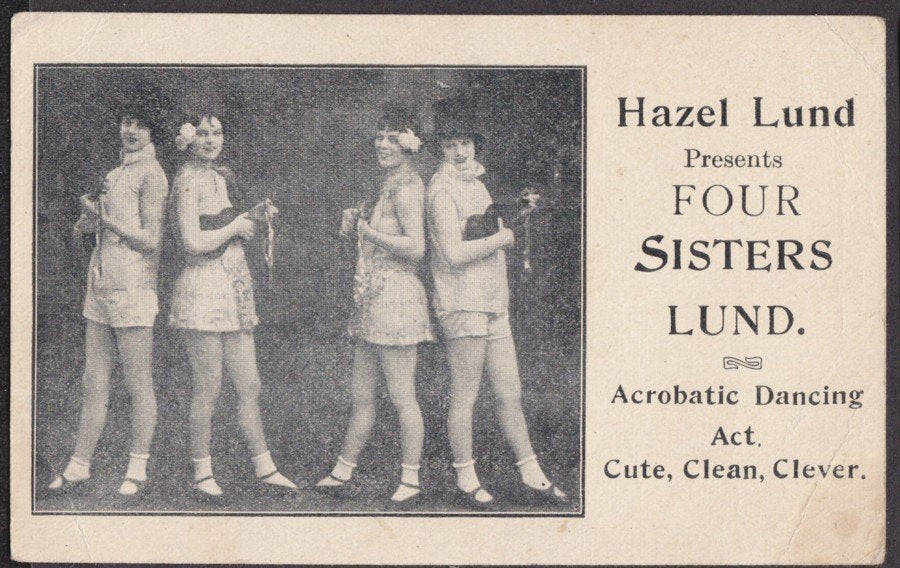 Four Sisters Lund Acrobatic Dancing Act Hazel Lund Vintage A4 Photo Print