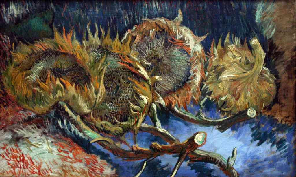 Four Sunflowes Gone To Seed Van Gogh A4 Photo Print