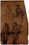 Four riders A study by Degas A4 Photo Print