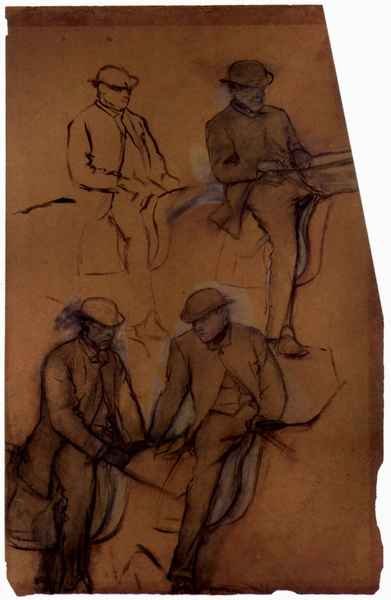 Four riders A study by Degas A4 Photo Print