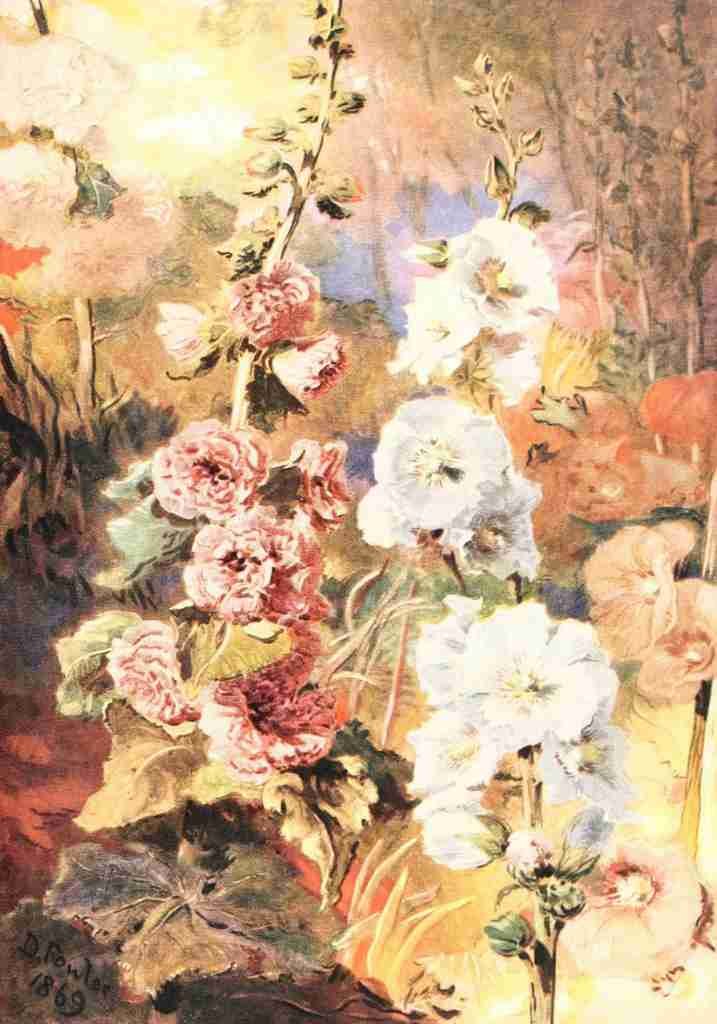 Fowler Daniel 1810 1894 A Portfolio of Canadian Art 1926 Hollyhocks A4 Photo Print