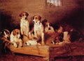 Foxhounds And Terriers In A Kennel A4 Photo Print