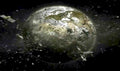 Fragmented Earth Debris Vintage Retro Advert Poster A4 Photo Print
