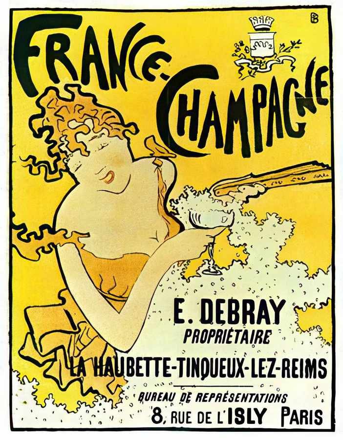 France Champagne Vintage Advert A4 Photo Print