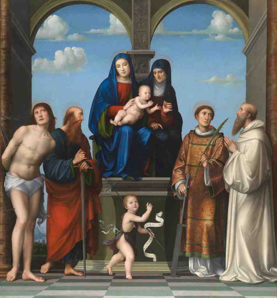 Francesco Francia The Virgin and Child with Saint Anne and Other Saints A4 Photo Print