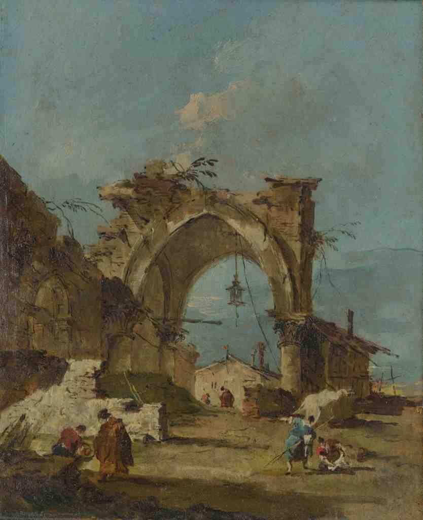 Francesco Guardi A Caprice with a Ruined Arch A4 Photo Print