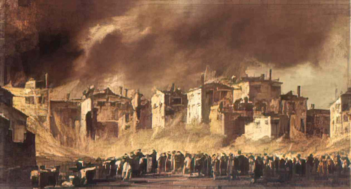 Francesco Guardi the fire at san marcuola 1789 Art A4 Photo Print