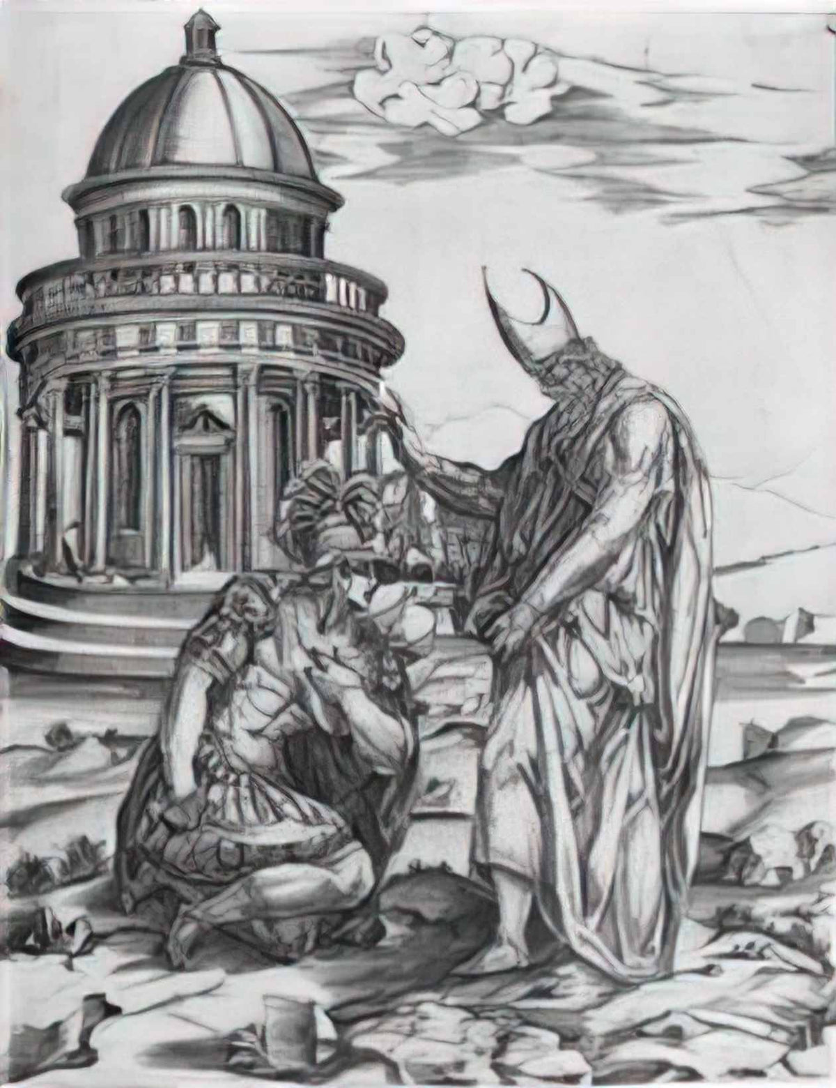Francesco de Rossi alexander the great kneeling before the high pries Art A4 Photo Print