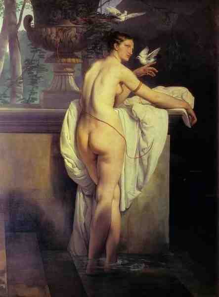 Francescohayez Venusplayingwithtwodoves1830Large A4 Photo Print