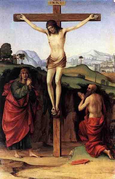 Francia Francesco Crucifixion With Sts John And Jerome 1485 A4 Photo Print