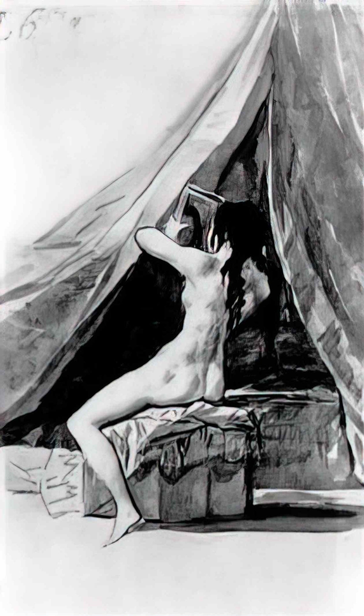 Francisco Goya naked girl looking in the mirror Art A4 Photo Print