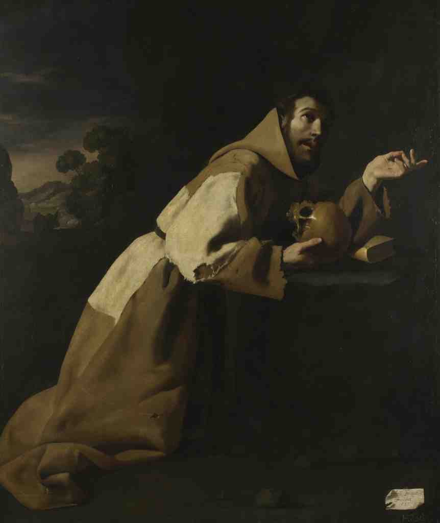 Francisco de Zurbaran Saint Francis in Meditation A4 Photo Print