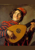 Frans Hals portrait of a jester with a lute CROP A4 Photo Print