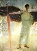 Franz Stuck angel with the flaming sword 1889 Art A4 Photo Print