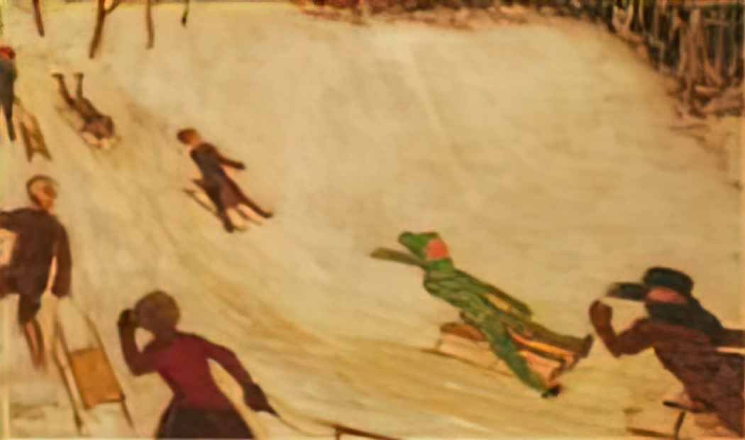 Franz Stuck children sleidging Art A4 Photo Print UK