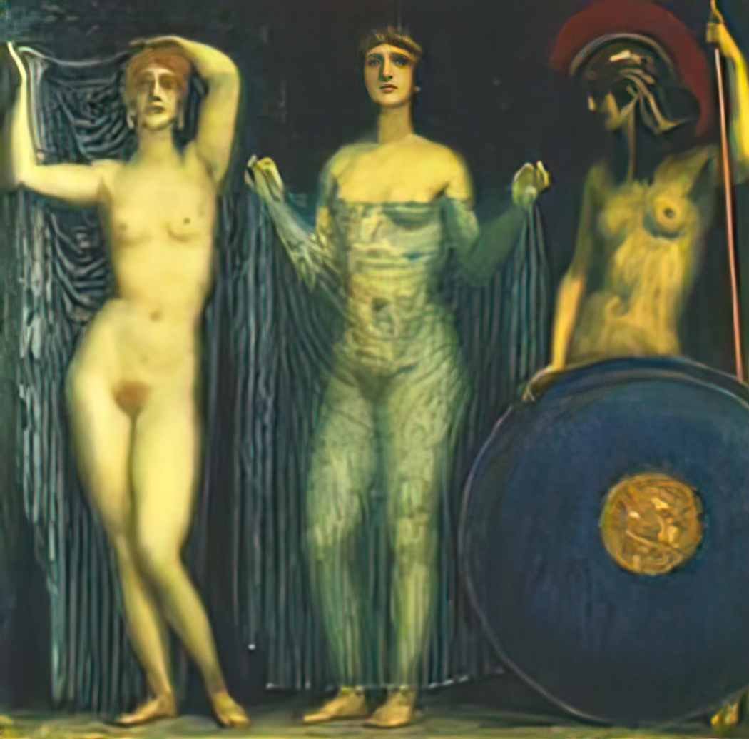 Franz Stuck the three goddesses hera aphrodite athena Art A4 Photo Print UK