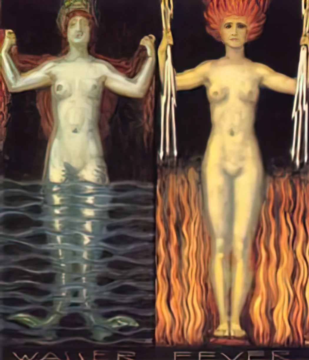 Franz Stuck water and fire Art A4 Photo Print UK