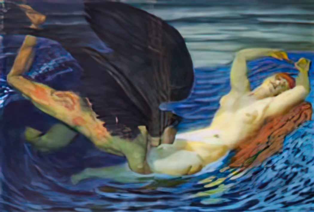 Franz Stuck wind and wave Art A4 Photo Print UK