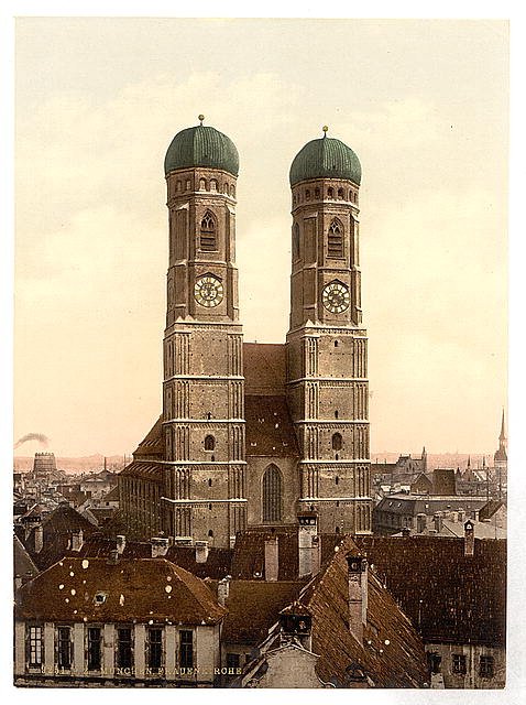 Frauen Church  Munich Bavaria Vintage A4 Photo Print