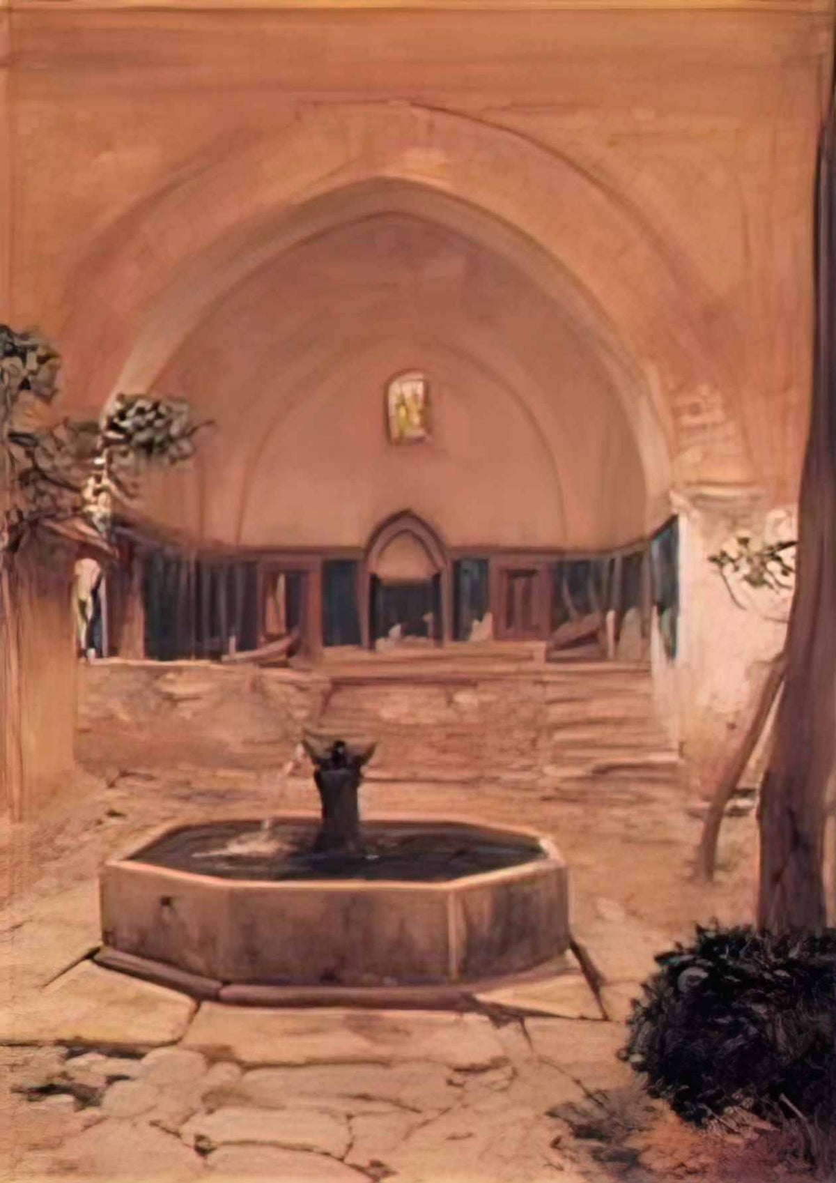 Frederic Leighton courtyard of a mosque at broussa 1867 Art A4 Photo Print