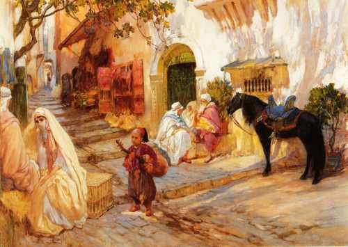 Frederick Arthur Bridgman A Street In Algeria A4 Photo Print