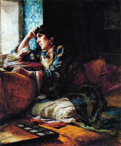 Frederick Arthur Bridgman A Woman Of Morocco A4 Photo Print