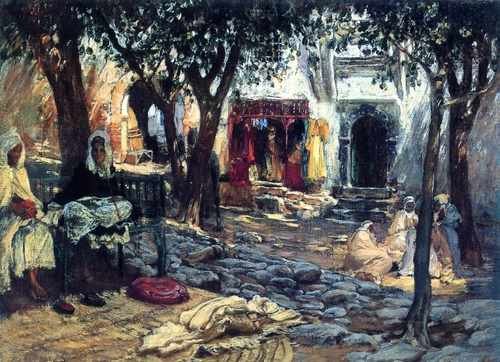 Frederick Arthur Bridgman An Arab Courtyard A4 Photo Print