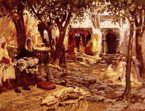 Frederick Arthur Bridgman An Eastern Courtyard A4 Photo Print