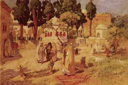 Frederick Arthur Bridgman Arab Women At The Town Wall A4 Photo Print