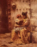 Frederick Arthur Bridgman The Reading Lesson A4 Photo Print
