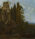 Frederick de Moucheron A Landscape with Classical Ruins A4 Photo Print