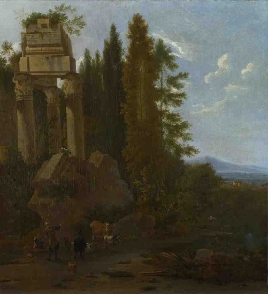 Frederick de Moucheron A Landscape with Classical Ruins A4 Photo Print
