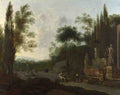 Frederick de Moucheron Figures in an Italian Garden A4 Photo Print