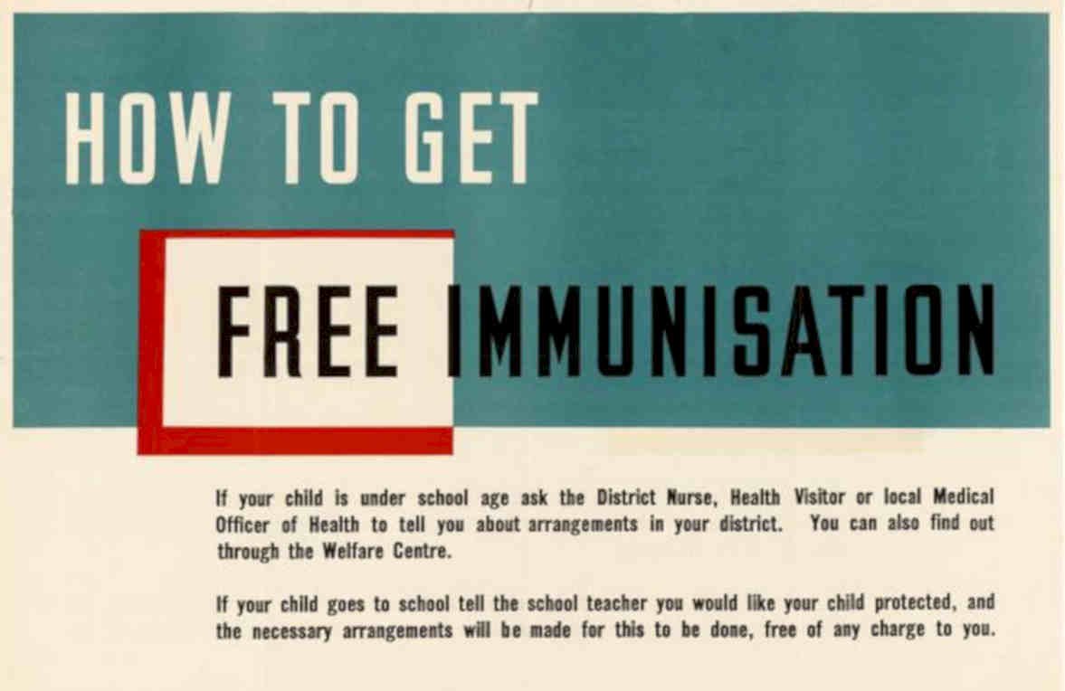 Free Immunisation Poster Vintage Retro Advert Poster A4 Photo Print
