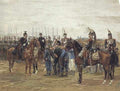 French Cavalry Officer Guarding Captured Bavarian Soldiers A4 Photo Print