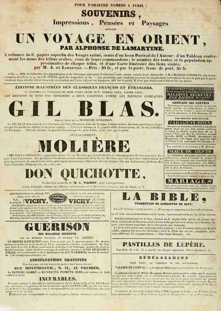 French Newspaper Page Journal Sans Abonnes 1832 A4 Photo Print