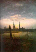 Friedrich Caspar David City At Moonrise A4 Photo Print