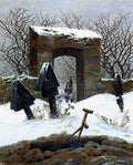 Friedrich Caspar David Graveyard Under Snow A4 Photo Print