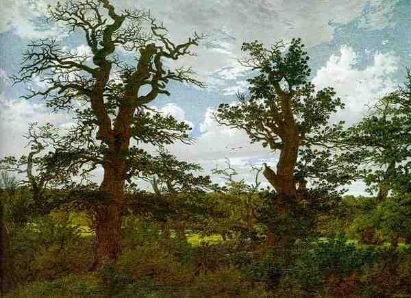 Friedrich Caspar David Landscape With Oak Trees And A Hunter A4 Photo Print