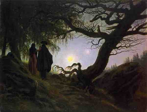 Friedrich Caspar David Man And Woman Contemplating The Moon Cdf A4 Photo Print