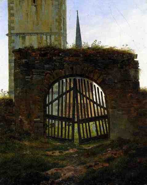 Friedrich Caspar David The Cemetery Gate A4 Photo Print