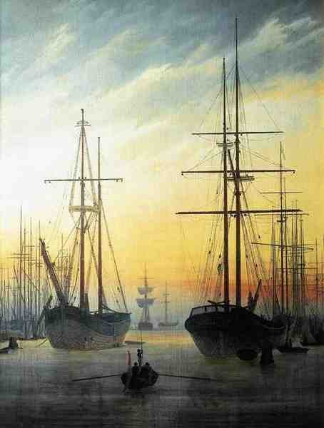 Friedrich Caspar David View Of A Harbour A4 Photo Print