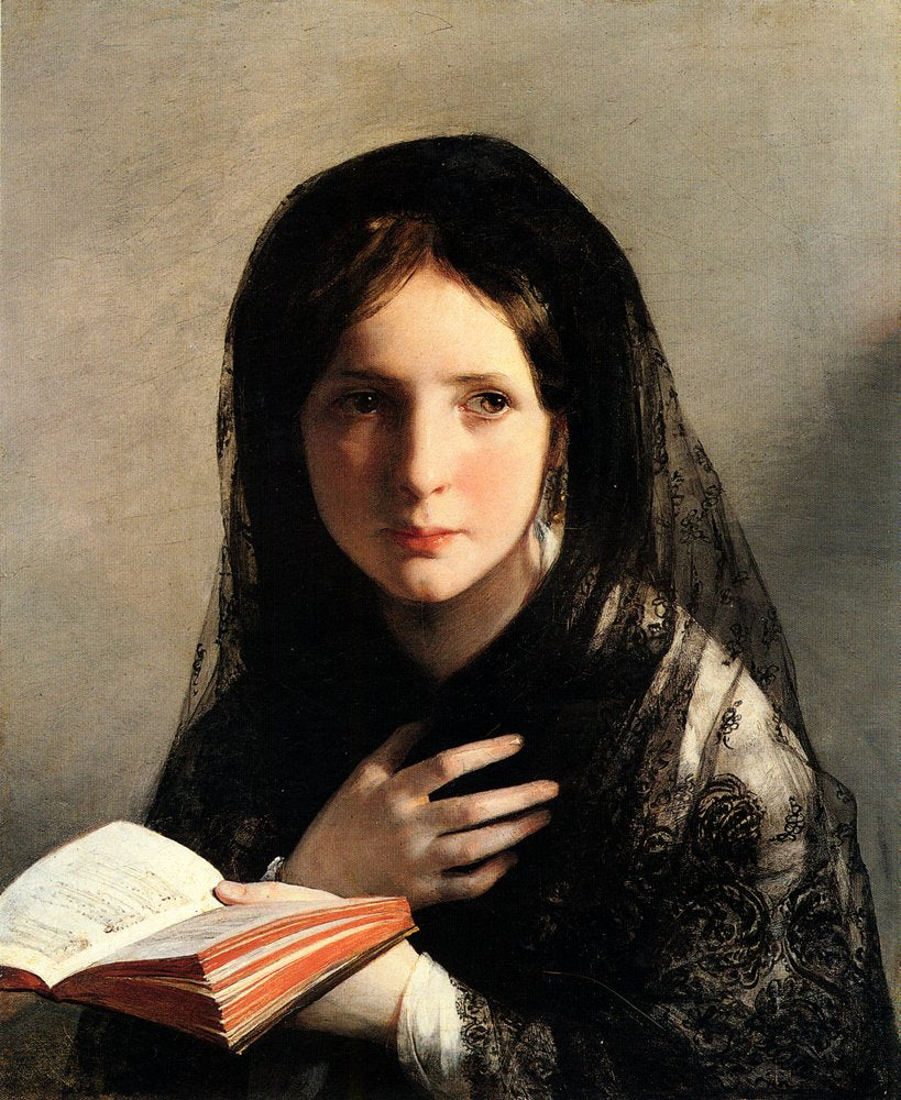 Friedrich Von Amerling In Traumen Versunken A Pensive Mo Art A4 Photo Print