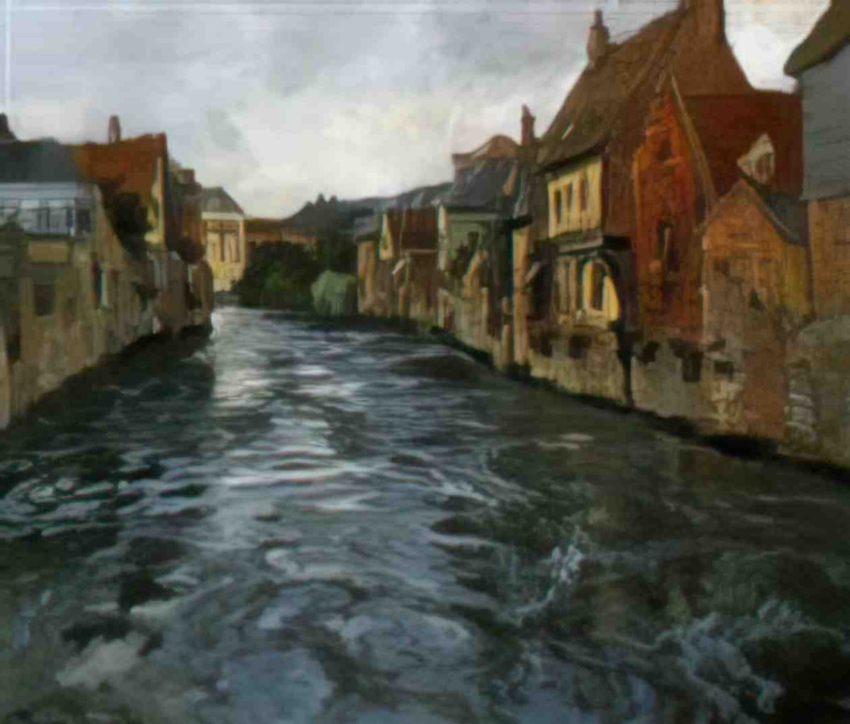 Frits Thaulow riverside view of abbeville Art A4 Photo Print
