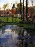Frits Thaulow the old church by the river Art A4 Photo Print