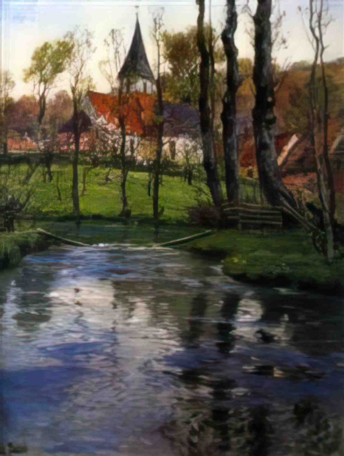 Frits Thaulow the old church by the river Art A4 Photo Print